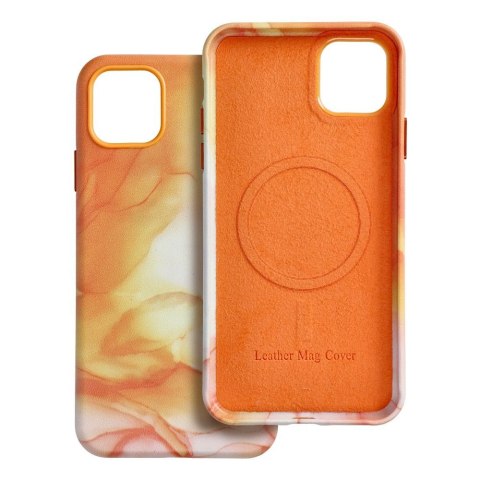 Etui LEATHER MAG COVER kompatybilny z MagSafe do iPhone 11 Pro Max orange splash