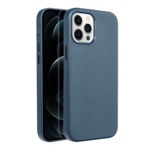 Etui LEATHER MAG COVER kompatybilny z MagSafe do iPhone 12 Pro Max niebieski