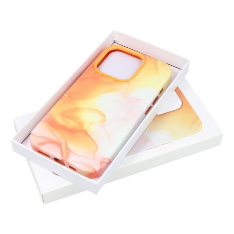 Etui LEATHER MAG COVER kompatybilny z MagSafe do iPhone 12 Pro orange splash