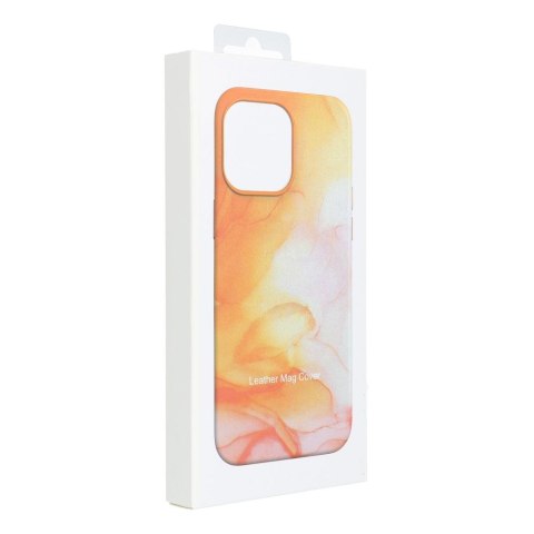 Etui LEATHER MAG COVER kompatybilny z MagSafe do iPhone 12 Pro orange splash