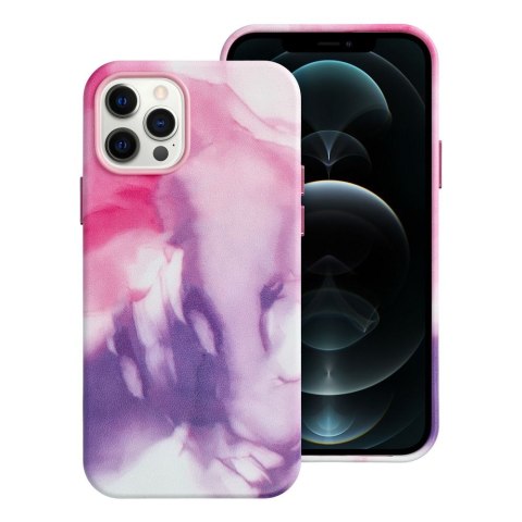 Etui LEATHER MAG COVER kompatybilny z MagSafe do iPhone 12 Pro purple splash