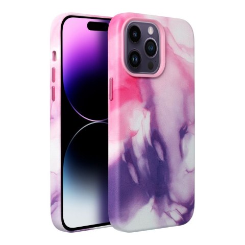 Etui LEATHER MAG COVER kompatybilny z MagSafe do iPhone 12 Pro purple splash