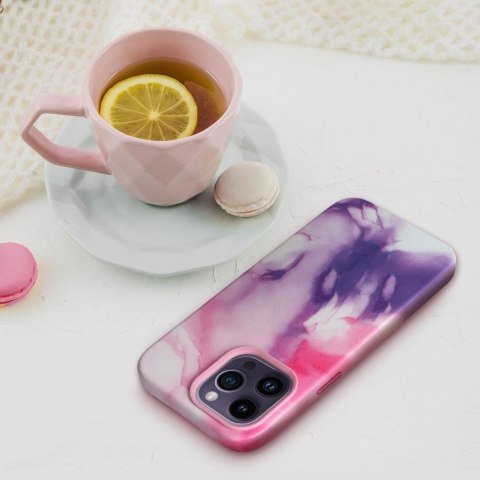 Etui LEATHER MAG COVER kompatybilny z MagSafe do iPhone 12 Pro purple splash