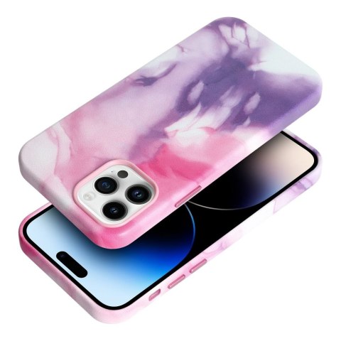 Etui LEATHER MAG COVER kompatybilny z MagSafe do iPhone 12 Pro purple splash