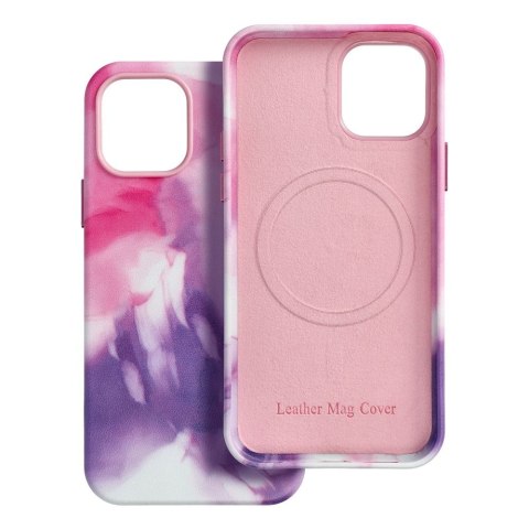 Etui LEATHER MAG COVER kompatybilny z MagSafe do iPhone 12 Pro purple splash