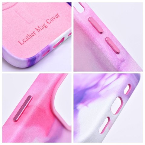 Etui LEATHER MAG COVER kompatybilny z MagSafe do iPhone 12 Pro purple splash