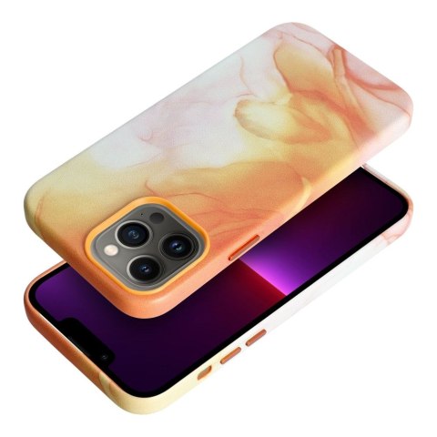 Etui LEATHER MAG COVER kompatybilny z MagSafe do iPhone 13 Pro Max orange splash