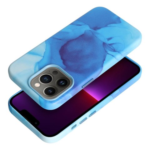Etui LEATHER MAG COVER kompatybilny z MagSafe do iPhone 13 Pro blue splash