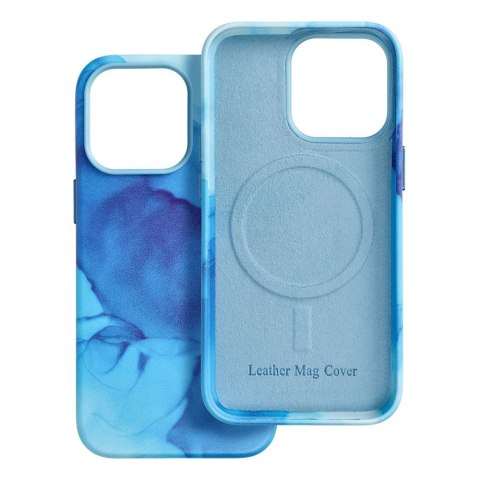 Etui LEATHER MAG COVER kompatybilny z MagSafe do iPhone 13 Pro blue splash