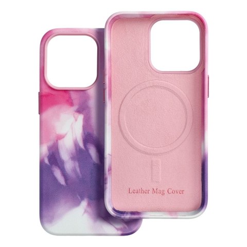 Etui LEATHER MAG COVER kompatybilny z MagSafe do iPhone 13 Pro purple splash