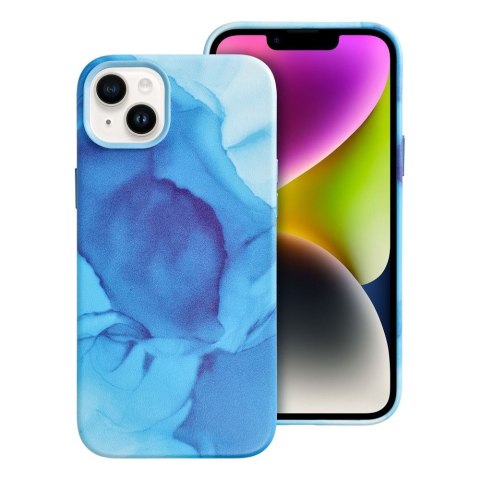 Etui LEATHER MAG COVER kompatybilny z MagSafe do iPhone 14 Plus blue splash