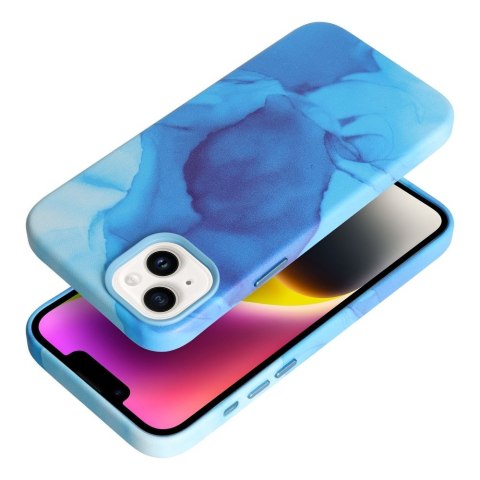Etui LEATHER MAG COVER kompatybilny z MagSafe do iPhone 14 Plus blue splash