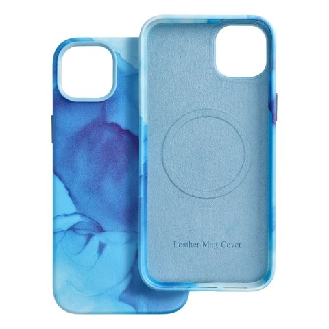 Etui LEATHER MAG COVER kompatybilny z MagSafe do iPhone 14 Plus blue splash