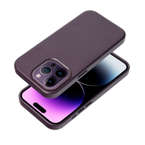 Etui LEATHER MAG COVER kompatybilny z MagSafe do iPhone 14 Plus ciemny fioletowy