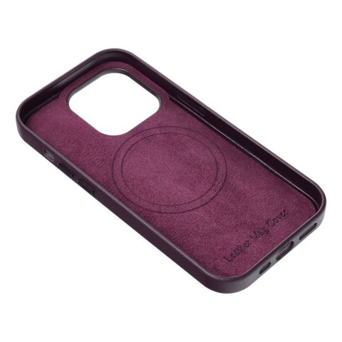 Etui LEATHER MAG COVER kompatybilny z MagSafe do iPhone 14 Plus ciemny fioletowy