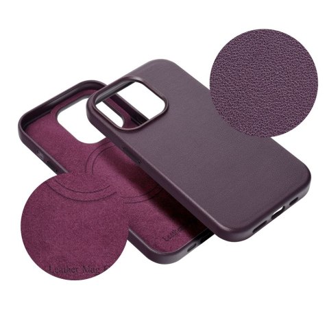 Etui LEATHER MAG COVER kompatybilny z MagSafe do iPhone 14 Plus ciemny fioletowy