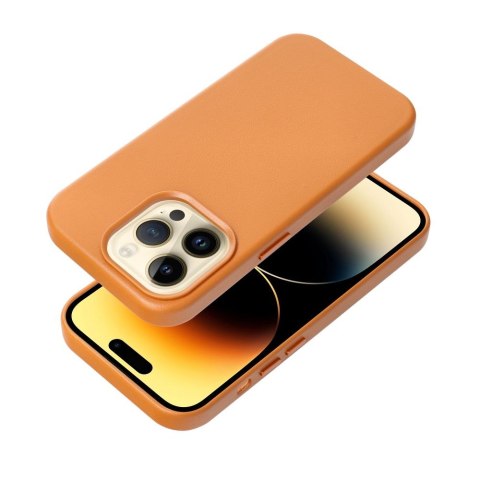 Etui LEATHER MAG COVER kompatybilny z MagSafe do iPhone 14 Plus pomarańczowy
