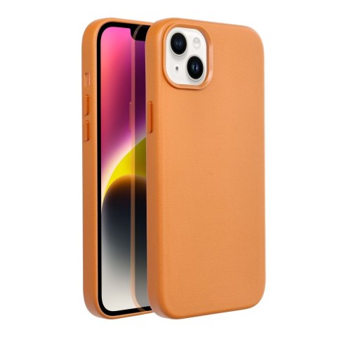 Etui LEATHER MAG COVER kompatybilny z MagSafe do iPhone 14 Plus pomarańczowy