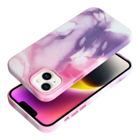 Etui LEATHER MAG COVER kompatybilny z MagSafe do iPhone 14 Plus purple splash