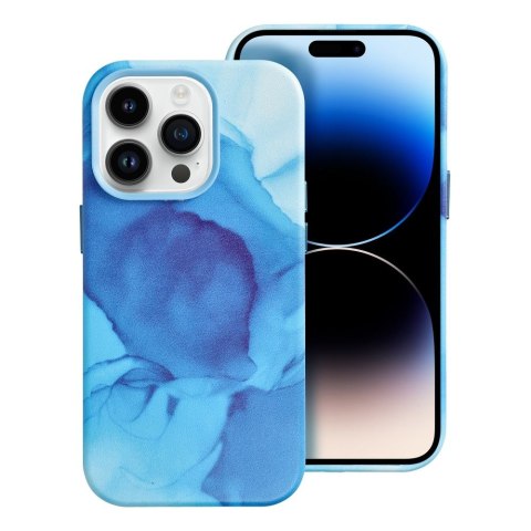 Etui LEATHER MAG COVER kompatybilny z MagSafe do iPhone 14 Pro blue splash