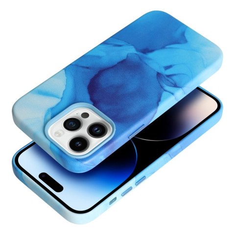 Etui LEATHER MAG COVER kompatybilny z MagSafe do iPhone 14 Pro blue splash