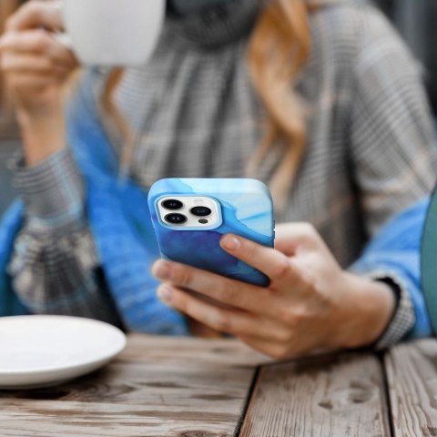 Etui LEATHER MAG COVER kompatybilny z MagSafe do iPhone 14 Pro blue splash