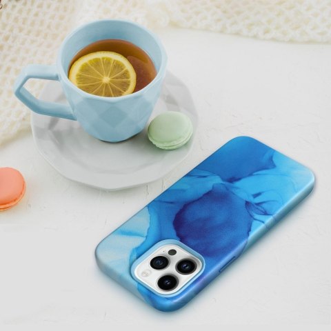 Etui LEATHER MAG COVER kompatybilny z MagSafe do iPhone 14 Pro blue splash