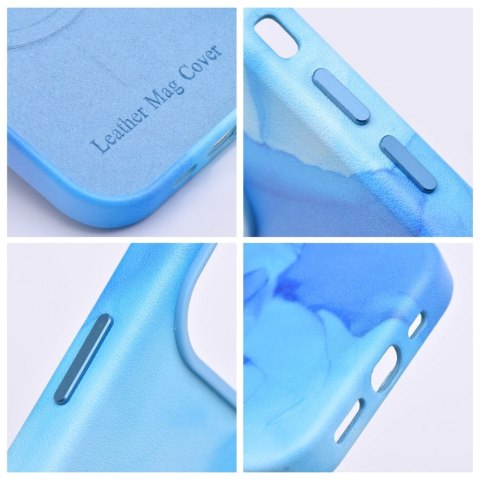 Etui LEATHER MAG COVER kompatybilny z MagSafe do iPhone 14 Pro blue splash