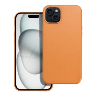 Etui LEATHER MAG COVER kompatybilny z MagSafe do iPhone 15 Plus pomarańczowy