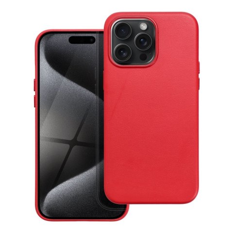Etui LEATHER MAG COVER kompatybilny z MagSafe do iPhone 15 Pro Max czerwony