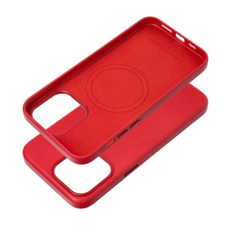 Etui LEATHER MAG COVER kompatybilny z MagSafe do iPhone 15 Pro Max czerwony