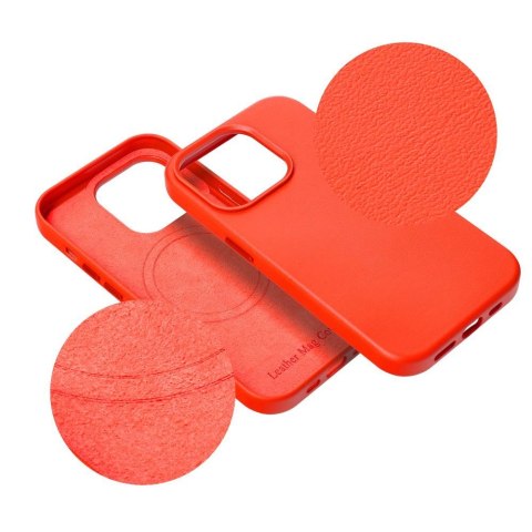 Etui LEATHER MAG COVER kompatybilny z MagSafe do iPhone 15 Pro Max czerwony