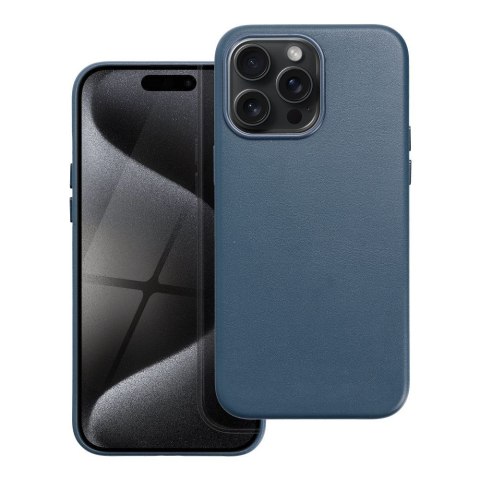 Etui LEATHER MAG COVER kompatybilny z MagSafe do iPhone 15 Pro Max niebieski