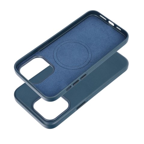 Etui LEATHER MAG COVER kompatybilny z MagSafe do iPhone 15 Pro Max niebieski