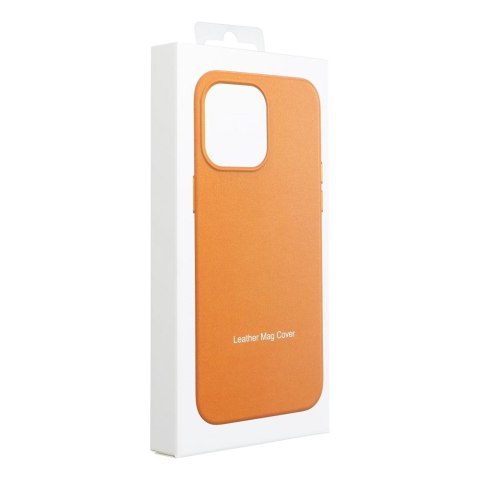Etui LEATHER MAG COVER kompatybilny z MagSafe do iPhone 15 Pro Max pomarańczowy