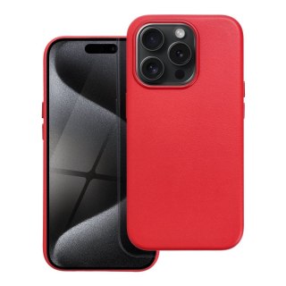 Etui LEATHER MAG COVER kompatybilny z MagSafe do iPhone 15 Pro czerwony