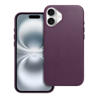 Etui LEATHER MAG COVER kompatybilny z MagSafe do iPhone 16 Plus ciemny fioletowy