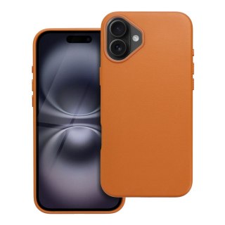 Etui LEATHER MAG COVER kompatybilny z MagSafe do iPhone 16 Plus pomarańczowy