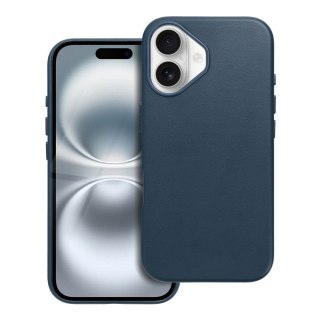 Etui LEATHER MAG COVER kompatybilny z MagSafe do iPhone 16 niebieski