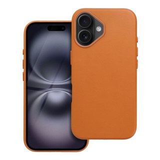Etui LEATHER MAG COVER kompatybilny z MagSafe do iPhone 16 pomarańczowy
