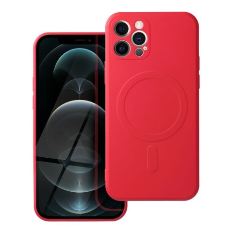 Etui SILICONE MAG COVER kompatybilny z MagSafe do iPhone 12 Pro czerwony