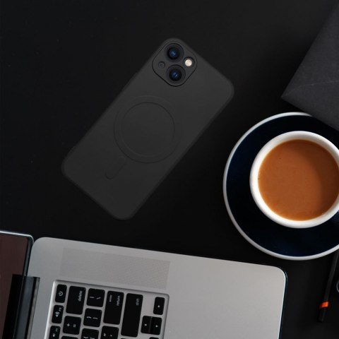 Futerał SILICONE MAG COVER kompatybilny z MagSafe do IPHONE 12 czarny