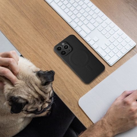 Futerał SILICONE MAG COVER kompatybilny z MagSafe do IPHONE 12 czarny