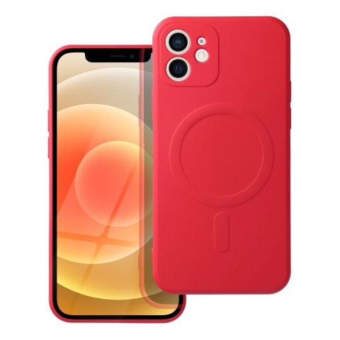 Futerał SILICONE MAG COVER kompatybilny z MagSafe do IPHONE 12 czerwony