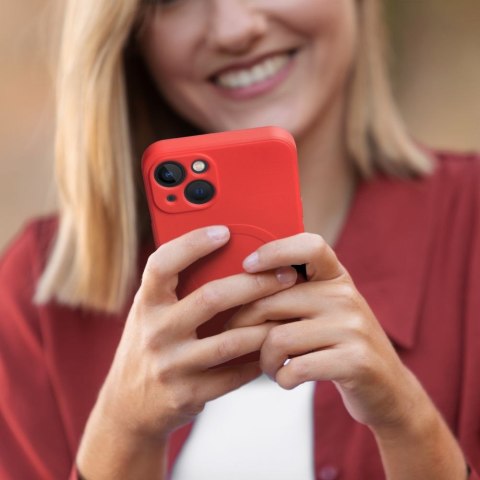 Futerał SILICONE MAG COVER kompatybilny z MagSafe do IPHONE 12 czerwony