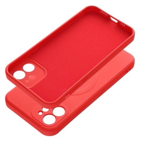 Futerał SILICONE MAG COVER kompatybilny z MagSafe do IPHONE 12 czerwony
