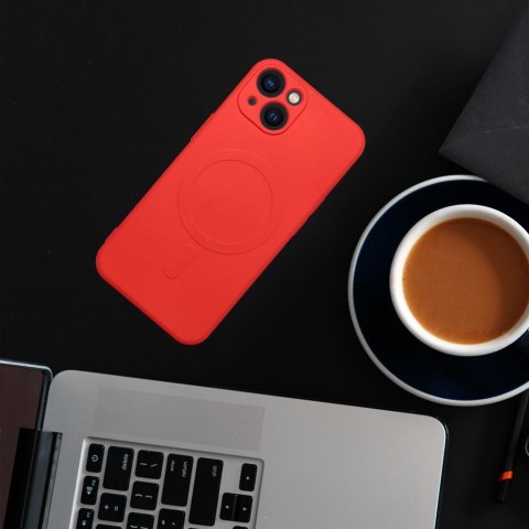 Futerał SILICONE MAG COVER kompatybilny z MagSafe do IPHONE 12 czerwony