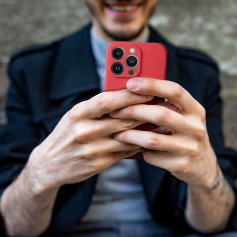 Futerał SILICONE MAG COVER kompatybilny z MagSafe do IPHONE 12 czerwony