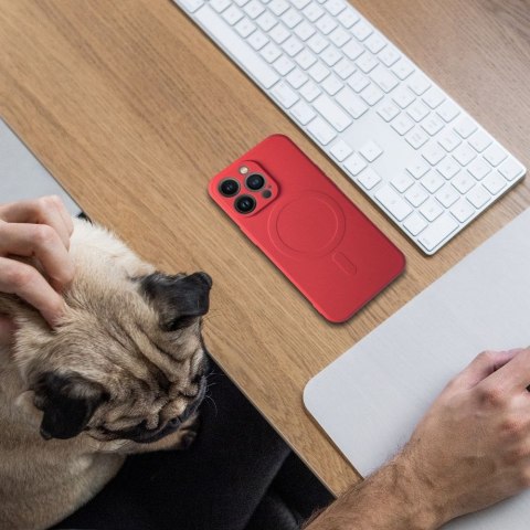 Futerał SILICONE MAG COVER kompatybilny z MagSafe do IPHONE 12 czerwony