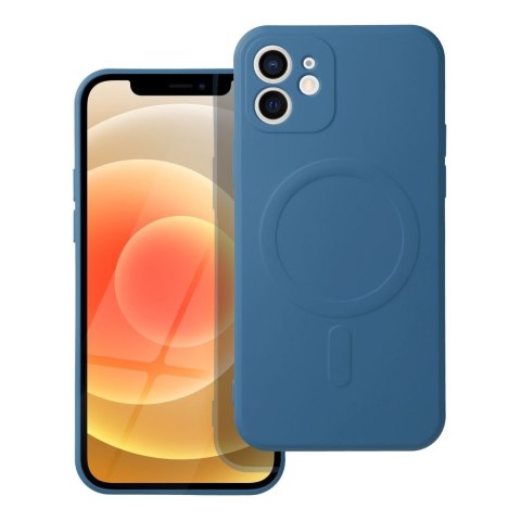 Futerał SILICONE MAG COVER kompatybilny z MagSafe do IPHONE 12 niebieski